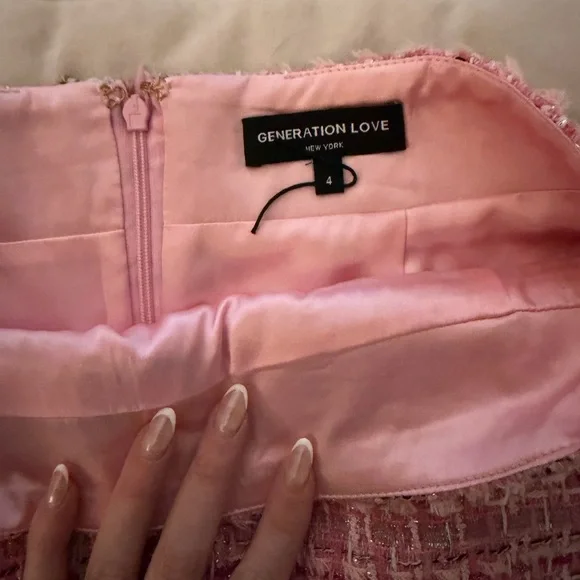 Generation Love Pink Textured Mini Skirt - Picture 4 of 4